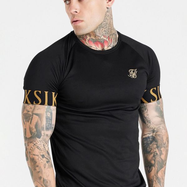 

men's tshirts casual t shirt men sik silk brand summer breathable embroidery siksilk tshirt slim tee fashion clothing 230309, White;black