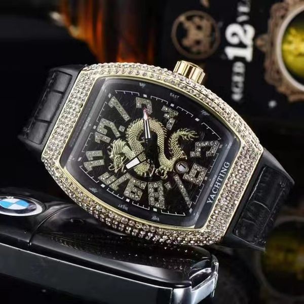 

manufacturers wholesale diamond-studded stars comparable to rough diamond process model quartz watches wine barrel - shaped large dial, Slivery;golden