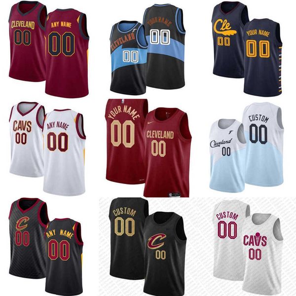 

men women youth cleveland''cavaliers''custom 21 mamadi diakite donovan 45 mitchell 4 evan mobley 10 darius garland lebro, Black;red