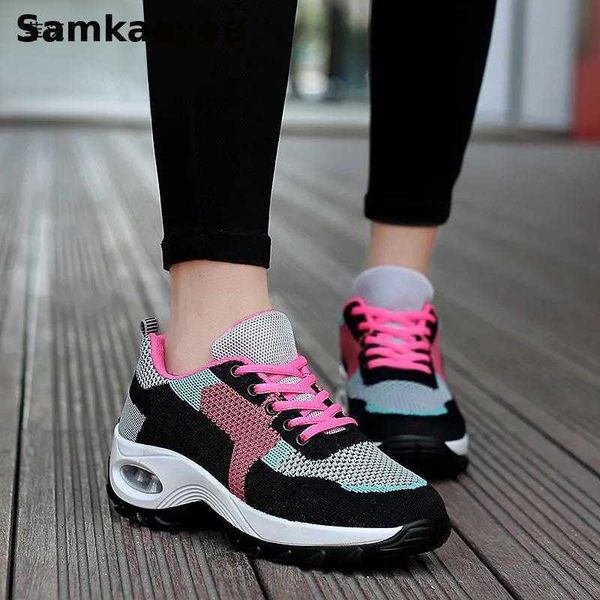 

dress shoes size 3540 womens sneakers spring autumn mujer zapatillas female vulcanize shoes mixed colors thick bottom breathable footwear j2, Black