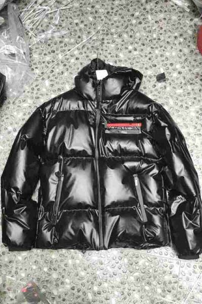

women's leather & faux designer winter p home light luxury fashion high-end hooded down cotton padded jacket thickened fluffy men and w, Black