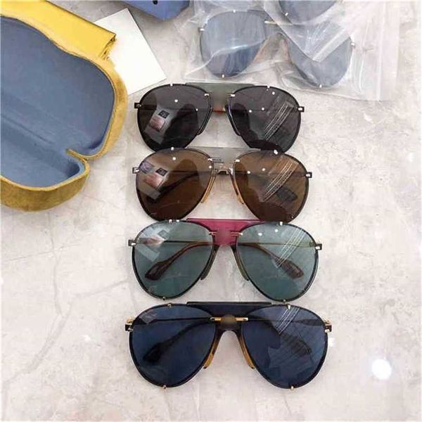 

sunglasses version new ins fashion trend men's and women's sunglasses pilot driving toad sunglasses gg0740kajia 2023, White;black