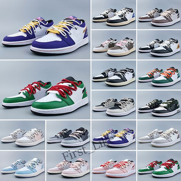 

new jump 1 low basketball shoes 1s wolf grey carbon fiber all-star arctic punch black toe fragment reverse mocha unc grey camo mens trainers