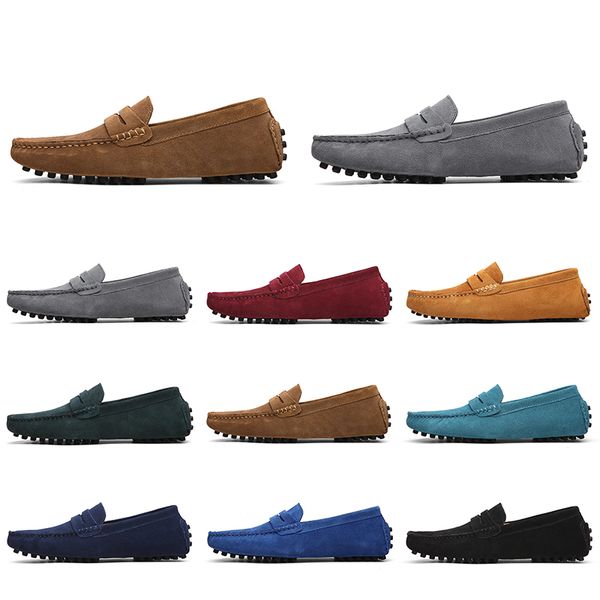 

mens women casual shoes leather soft sole black white red orange blue brown comfortable outdoor sneaker 047