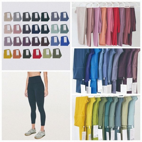 

designers yoga leggings womens fitness high waist pants lulemon elastic lady align legging wear overall full tights running s0ge#, Black