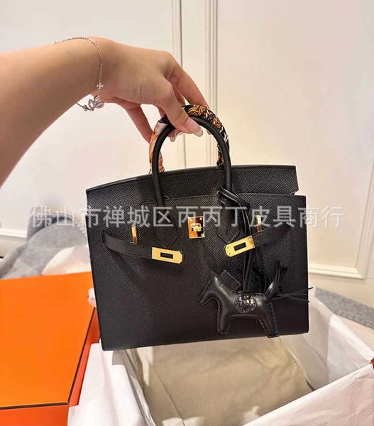 

original h ermes brikiss tote bags wholesale full manual outer sewing factory epsom palm grain cow leather bag 25cm wax thread handbag fema