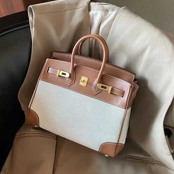 

women totes birkins new canvas bag women's messenger leisure splicing contrast large capacity leather portable one shoulder dc0q