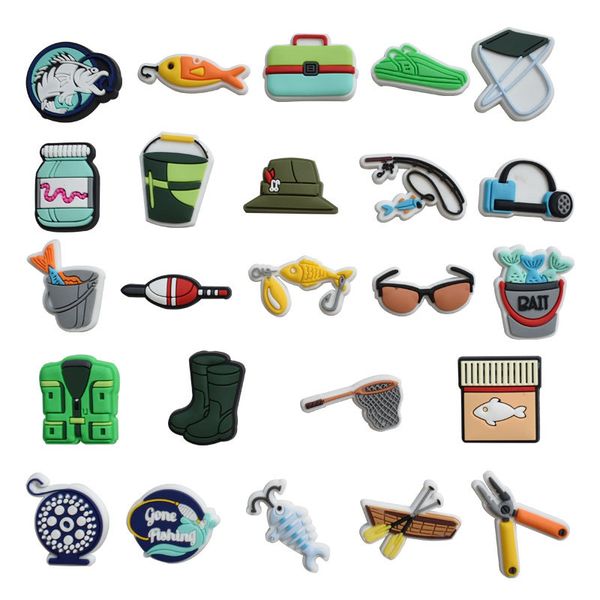 

anime charms wholesale childhood memories fishing funny gift cartoon charms shoe accessories pvc decoration buckle soft rubber clog charms, Blue