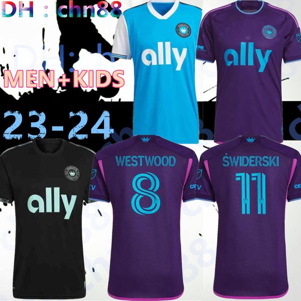 

2023 charlotte fc karol swiderski soccer jerseys home and away player version westwood 8 swiderski 11 bronico 13 copetti 9 football jersey s, Black;yellow