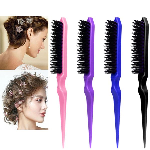 

professional hair brushes comb teasing back combing hair brush slim line styling, Silver