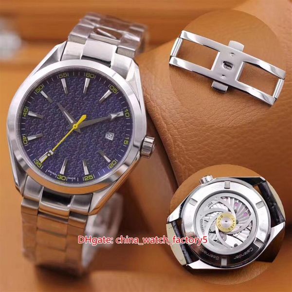 

9 style mens watch 41 5mm aqua terra 150m watches stainless steel sapphire glass transparent cal 8507 movement mechani231l, Slivery;brown
