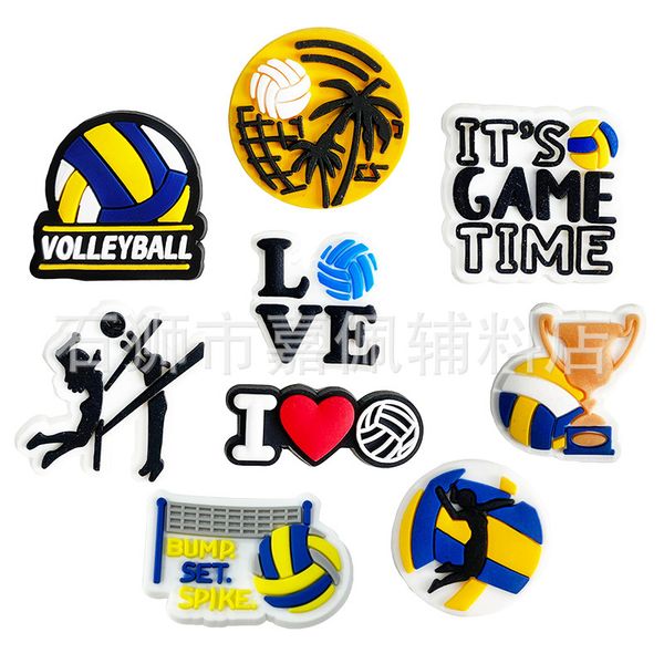 

anime charms wholesale childhood memories volleyball funny gift cartoon charms shoe accessories pvc decoration buckle soft rubber clog charm, Blue