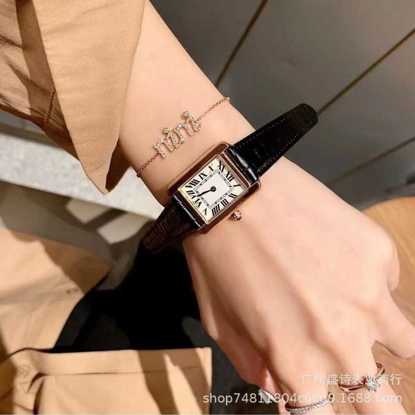 

women watches mechanical square fashion accessory quartz luxury movement new kajiains square belt ladies two needle roman original buckle 03, Slivery;golden