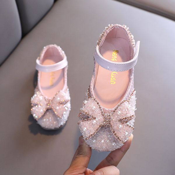 

sneakers little girls shoes bow princess toddler shoes sequin children dance shoes flats kids shoes weeding party girl shoes 230309, Black;red