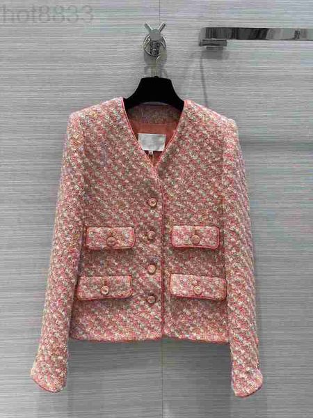 

women's jackets designer milan runway 2023 new spring v neck long sleeve coats brand same style outerwea 5ogn, Black;brown