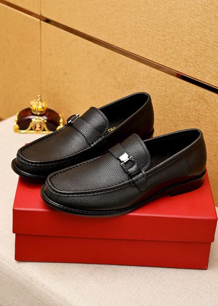 

2023 mens dress shoes genuine leather formal brand designer slip on business oxford shoes footwear casual loafers zapatos hombr size 38-45, Black