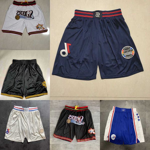 

philadelphia''76ers''men throwback basketball shorts pocket, Black