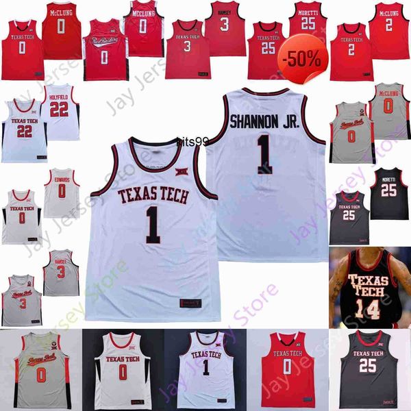 

23s basketball jersey ncaa college mac mcclung terrence shannon jr. bryson williams kevin mccullar davion warren kevin obanor adonis, Black;red