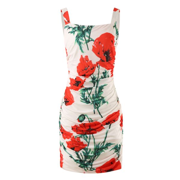 

high-quality runway style suspender floral hip party dress, Black