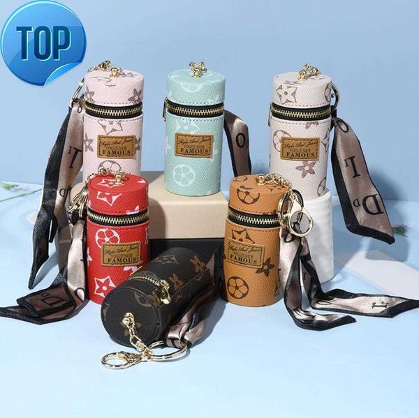 

designer letter printing keychain wallet keyring fashion purse pendant car chain charm bucket bag flower mini coin holder keychains bag, Silver
