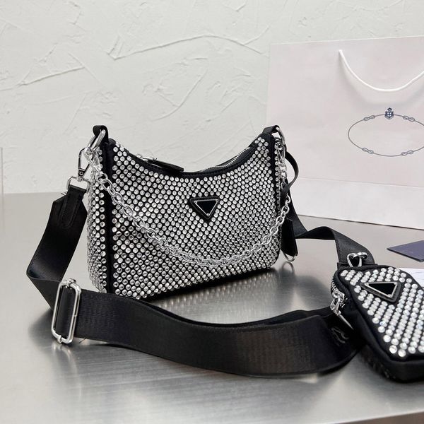 

luxury diamond handbag canvas hobo bag designer shoulder bags for women chest pack fashion tote chains hand lady presbyopic purse handbags