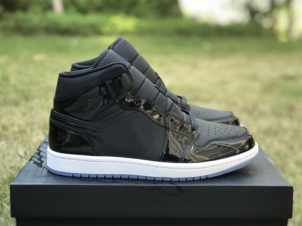 

shoes designer 1 1s mid space jams black blue white men women dv1308-004 og