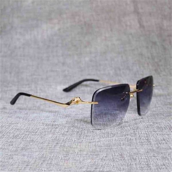 

sunglasses vintage rimless oversize sunglasses men oculos leopard style square metal shade cutting lens gafas women for outdoorkajia 2023, White;black