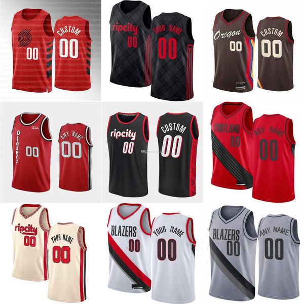 

mens womens youth portland''trail blazers''custom 17 shaedon sharpe 26 justise winslow 4 greg brown iii 30 olivier sarr, Black;red