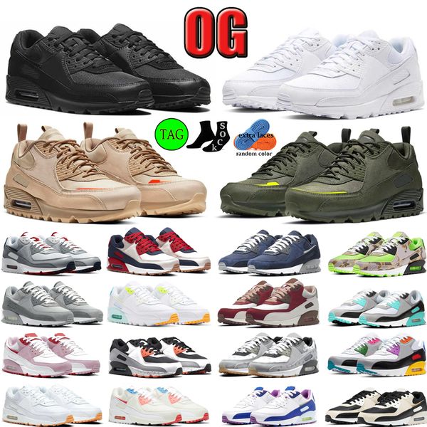

classic running shoes 90 90s mens women sports sneakers new style of leather recraft triple white cool grey trainers eur 36-45