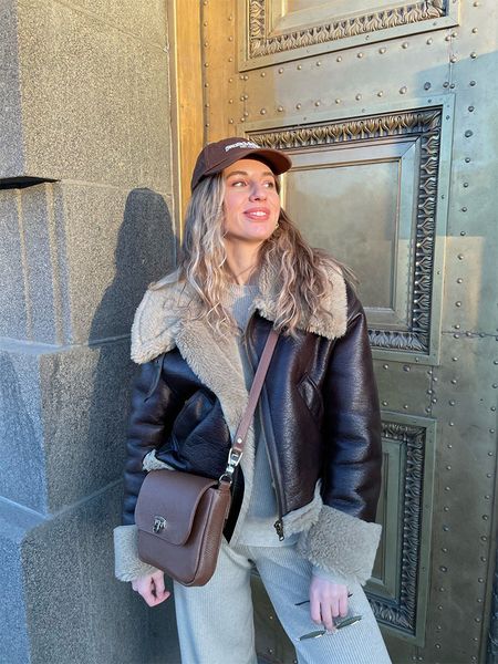 

women's jackets bsk za trf women winter fashion thick warm fur in one leather jacket coat vintage long sleeve female outerwear chic 23, Black;brown