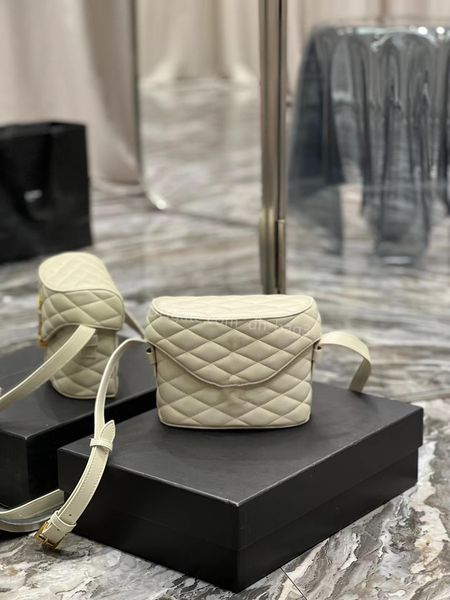 

fashion designer bag clamshell bag crossbody bag one shoulder bag sheepskin box bag upper and lower pair buckle ringer pattern makeup bag la