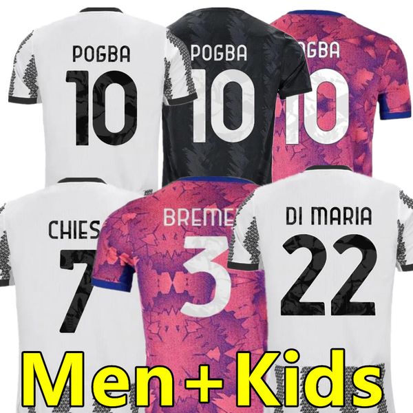 

2022 2023 vlahovic soccer jerseys 22 23 di maria bonucci chiesa milik mckennie men kids kit football shirts uniforms maglia da calcio, White;black