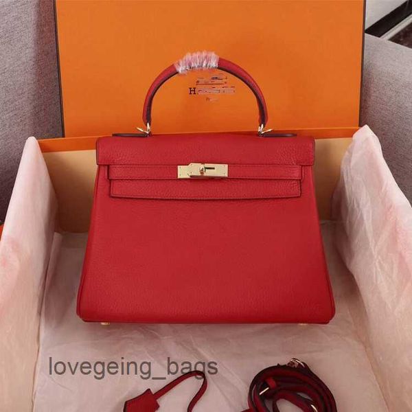

bags lychee shoulder herms 2023 leather kellies home h grain cowhide women's single bag real messenger handbag tnw1
