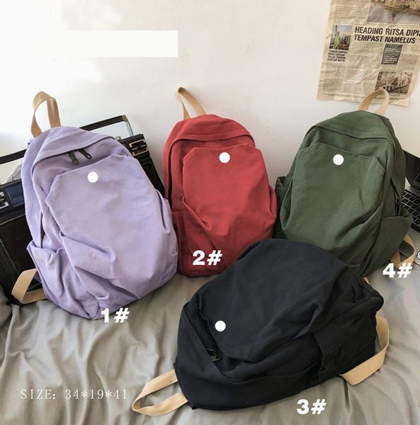 

lu outdoor fabric bags student backpack teenager schoolbag women knapsack mix 4 colors