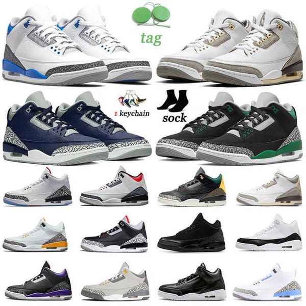

basketball shoes jumpman 3s men 3 pine green medium grey sneakers racer blue midnight navy pure white mens trainers outdoor sports sneaker w