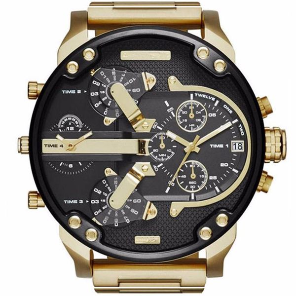

relogio masculino mens watch sports wristwatches big face stainless steel quartz analog business army military watches gifts clock260o, Slivery;brown