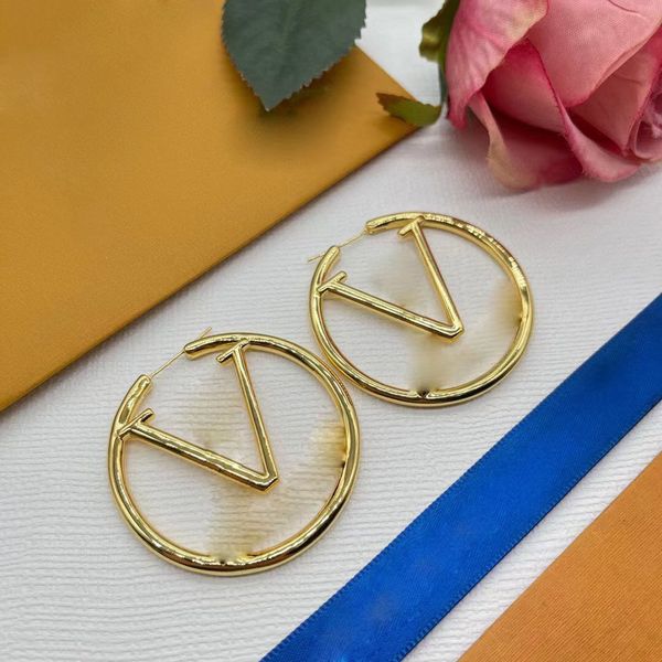 

new fashion hoop earrings womens diameter 4cm big circle simple earring for woman 4 styles, Golden;silver