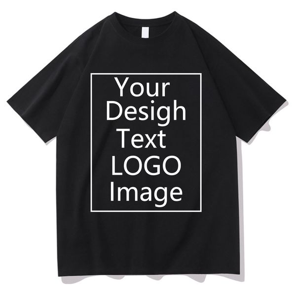 

mens tshirts eu size custom t shirt womenmen make your design text tshirt cotton tees gifts drop 230310, White;black