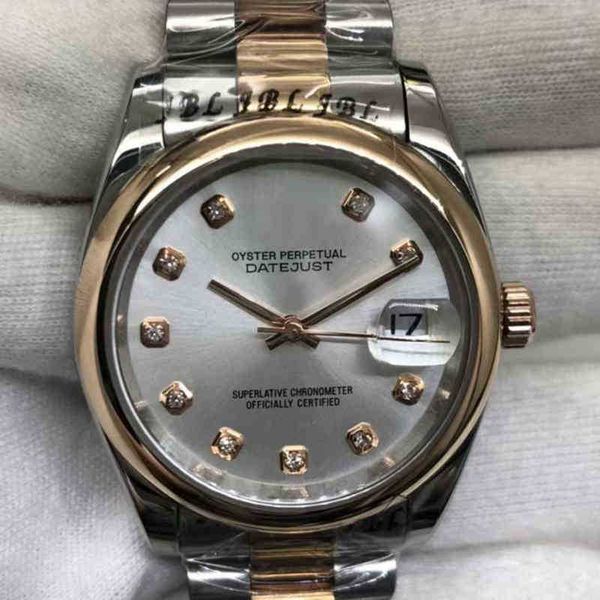 

date superclone es date aaaaa luxury mens mechanical watch automatic log of family rose white stone between arches swiss, Slivery;brown