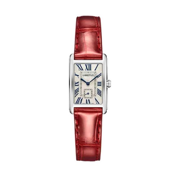 

women watches accessory swiss langtuo luxury quartz mechanical movement ladies women's square fashion simple casual temperament minimal, Slivery;golden