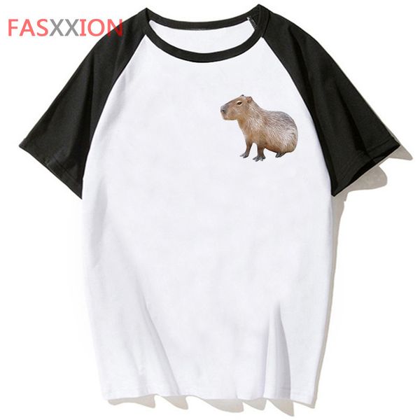 

mens tshirts capybara t shirt harajuku hip hop funny tee male streetwear tshirt for men clothing 230310, White;black