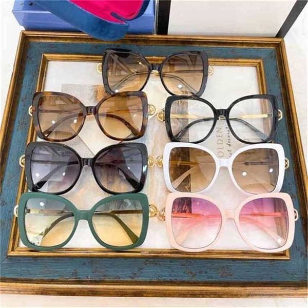 

sunglasses version g's new large frame women's anti ultraviolet sunglasses star's same pearl leg elegant sunglasses gg0922kaj, White;black