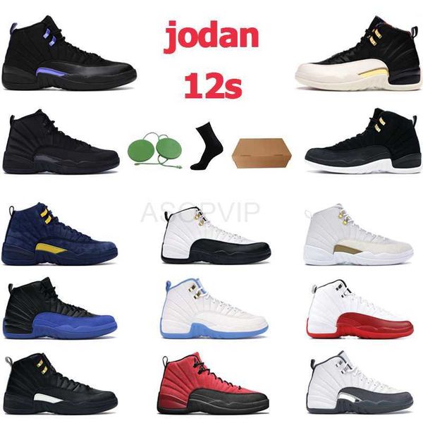 

designer shoes outdoor jumpman 12s basketball shoes 12 trainers sneakers designer retro university blue michigan dark grey ovo, Black