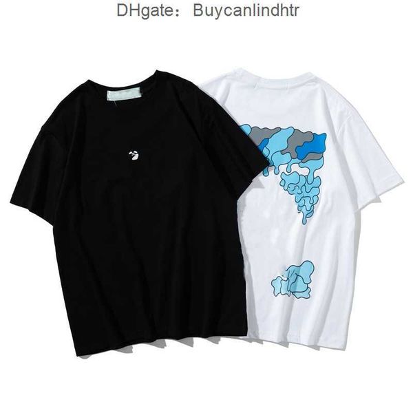 

brand designer fashion offs mens t shirts tees luxury t-shirt religious oil painting letter back arrow tshirts clothing loose cotton qusf, White;black