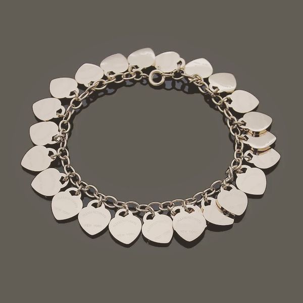 

classic designer bracelet bracelet chain women s 24 heart shaped bracelet charm bracelet love bracelet jewelry lucky ladies and girls couple, Black