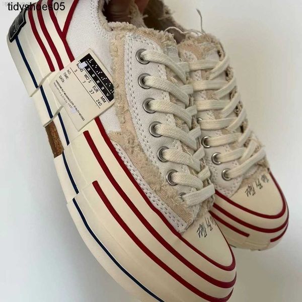 

xvessel wu jianhao's same red and white low raised thick soled canvas shoes vulcanized shoes for men and women beggars, Black
