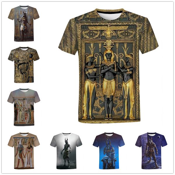 

men's tshirts summer fashion casual retro style ancient egypt horus eye 3d print tshirt harajuku short sleeves round neck 230309, White;black