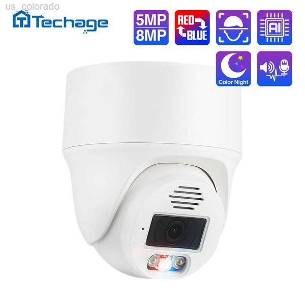 

ip cameras techage hd 5mp 8mp 4k poe camera domm indoor h.265 face detect color night vision two way audio onvif for surveillance system w03