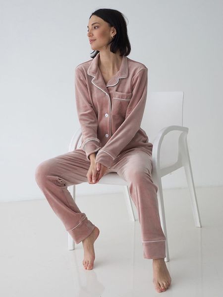 

women's sleepwear restve pink pajamas for women 2 piece sets knitted velvet long sleeve sleepwear casual female trouser suits solid win, Black;red