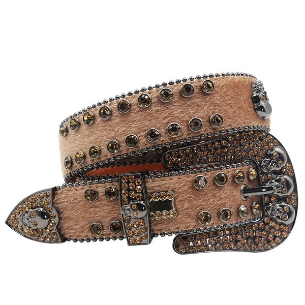 

punk bb rhinestone simon belt fashion western rhinestones studded belts for men diamond fashion luxury designer for woman man buckle for jea, Black;brown